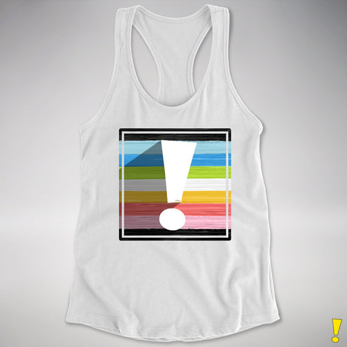 Queer Pride Flag Exclamation Point Racerback Tank